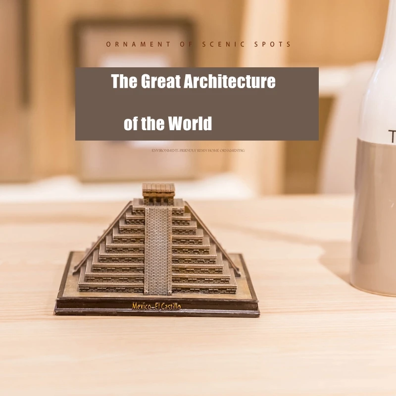 Mayan Pyramid Simulation Ornament World\'s Great Building Model Decoration Creative Home Crafts