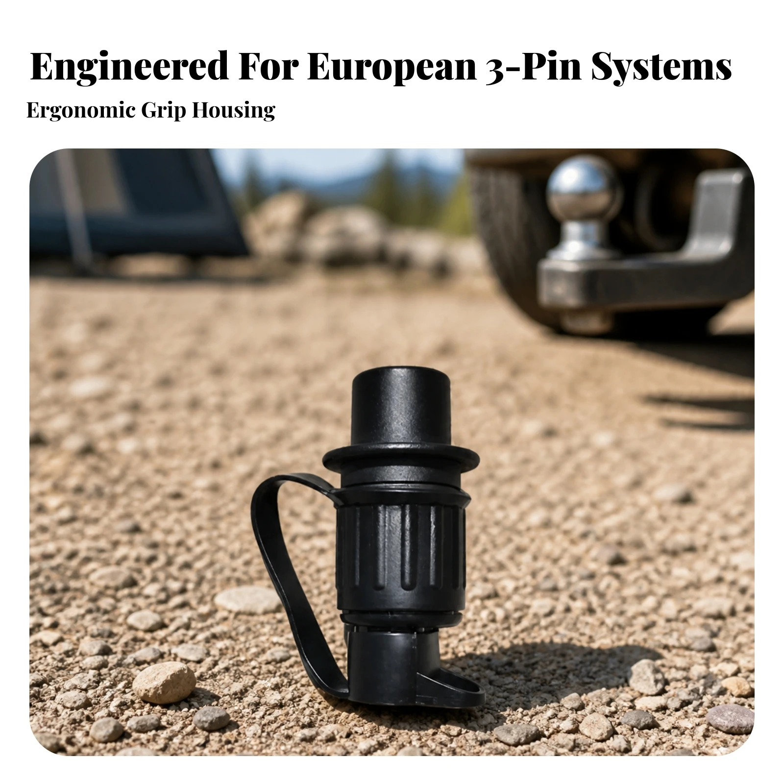 3-Pin Automotive Electrical Connector Compact European-Style 3-Pin Trailer Connector Practical Easy to Handle
