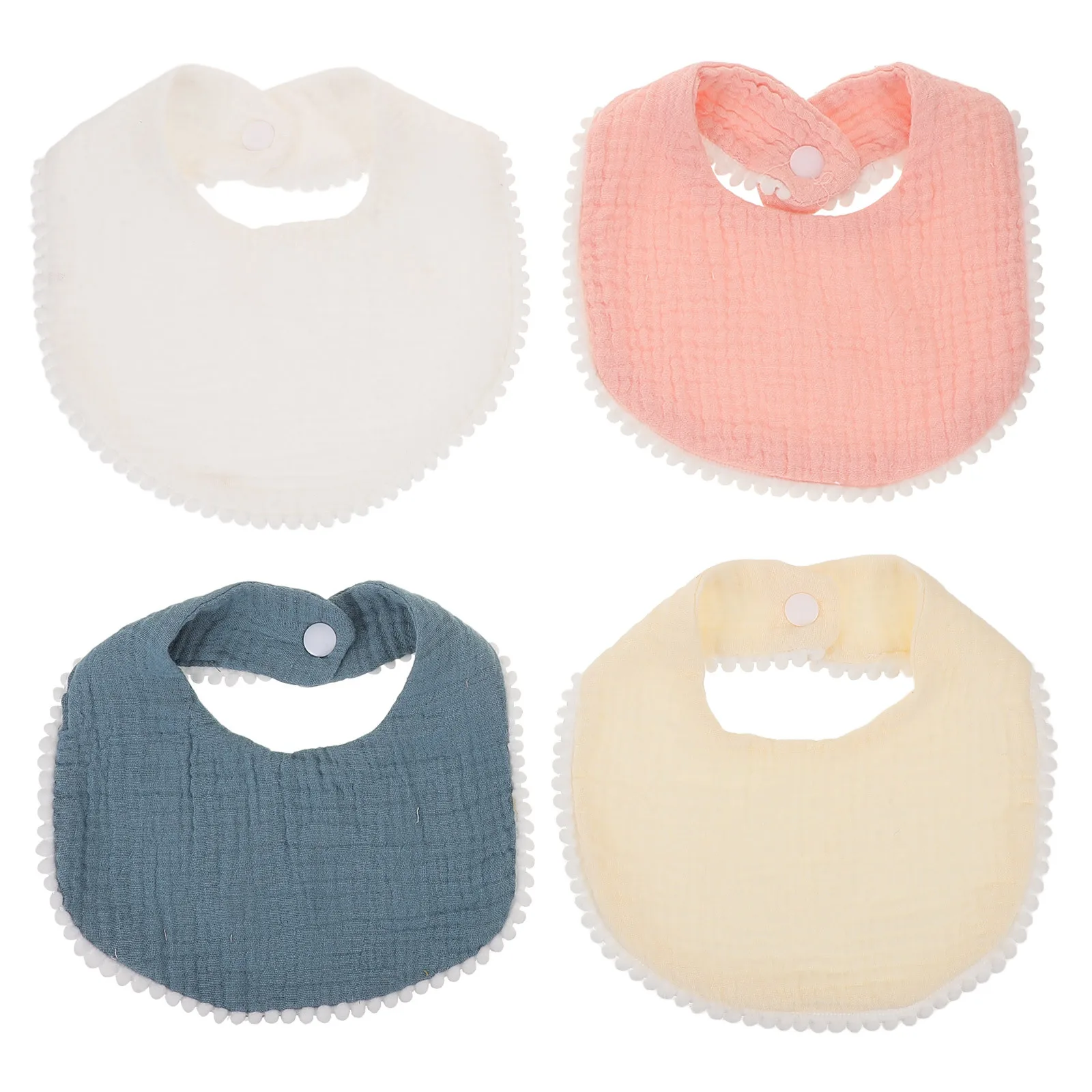 

4Pcs Baby Cotton Bandana Bibs Double Layer Bubble Gauze Soft Absorbent Drooling Bibs for Boys Girls Newborn Infant
