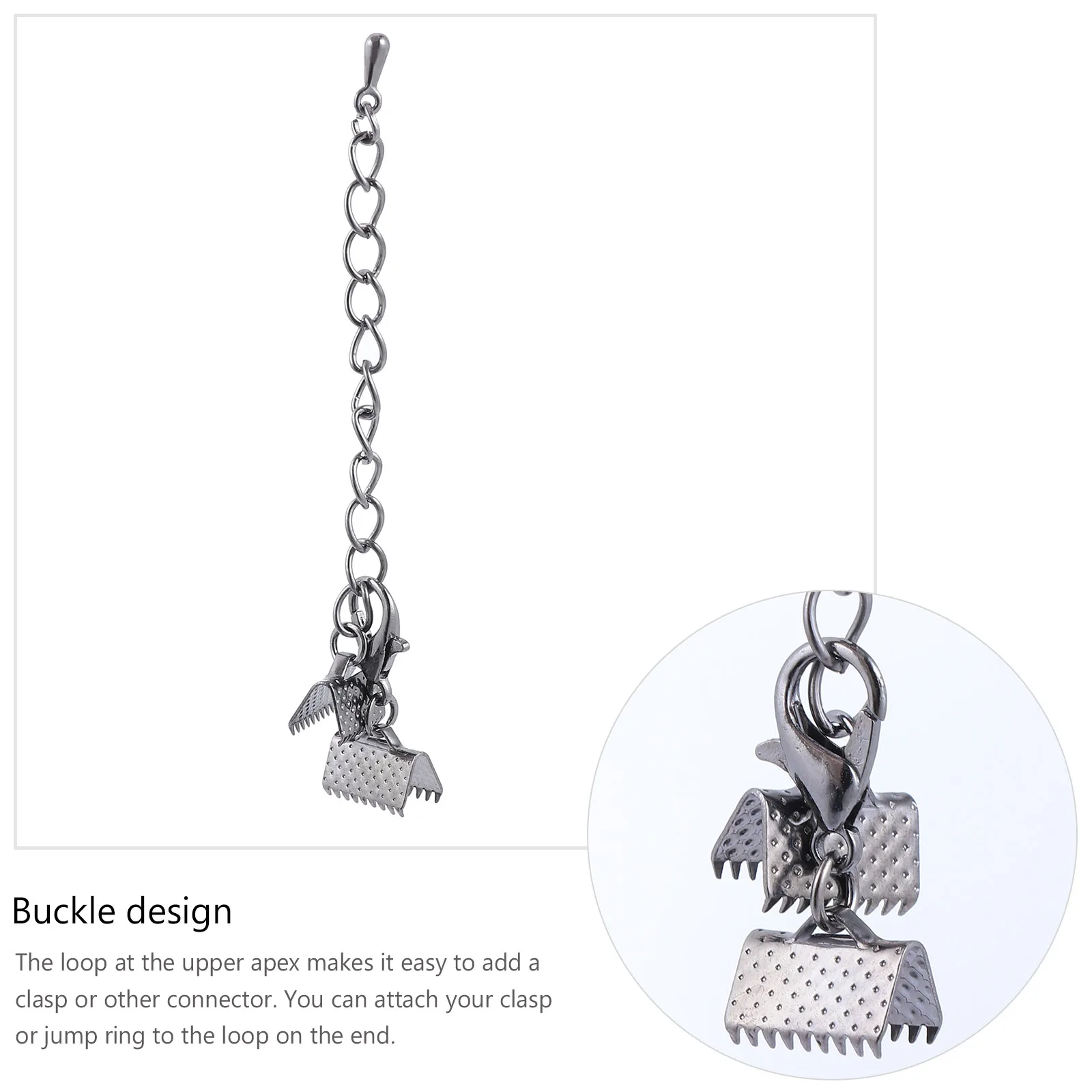 

20 Pcs Small Water Drop Tail Chain Clamp Jewelry Ribbons for Crafts Accessories Iron Buckle Fastener