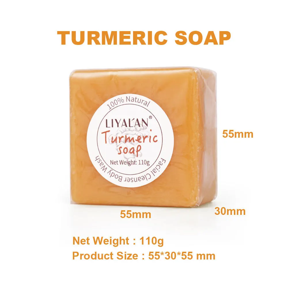 Turmeric Soap 110g Handmade Oil Control Soap for Face Body Cleansing with Essential Oil