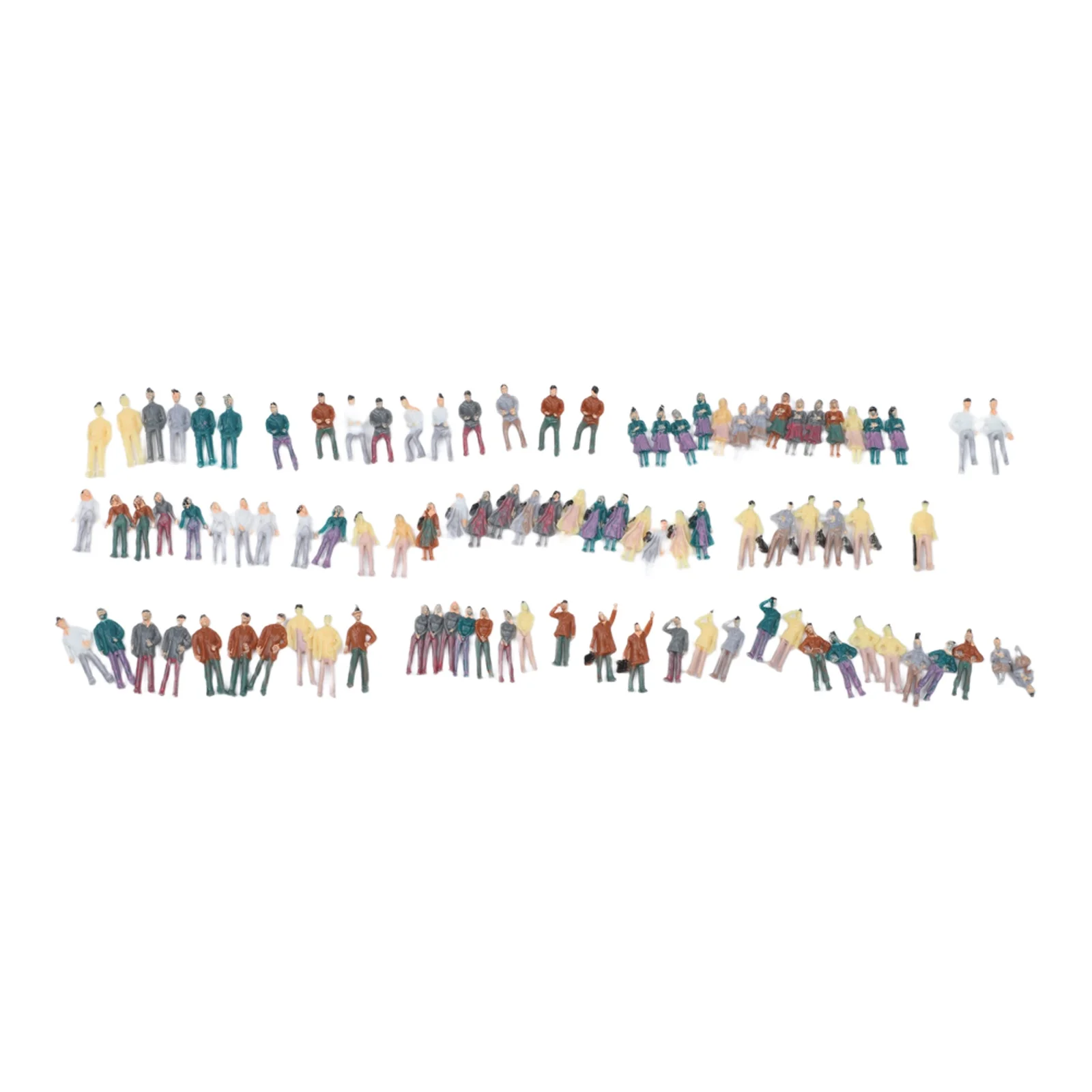 100PCS 1:50/1:75/1:100 DIY Sand Table for mini Color Small Person Train Scene Matching Standing People Assorted Poses Toys