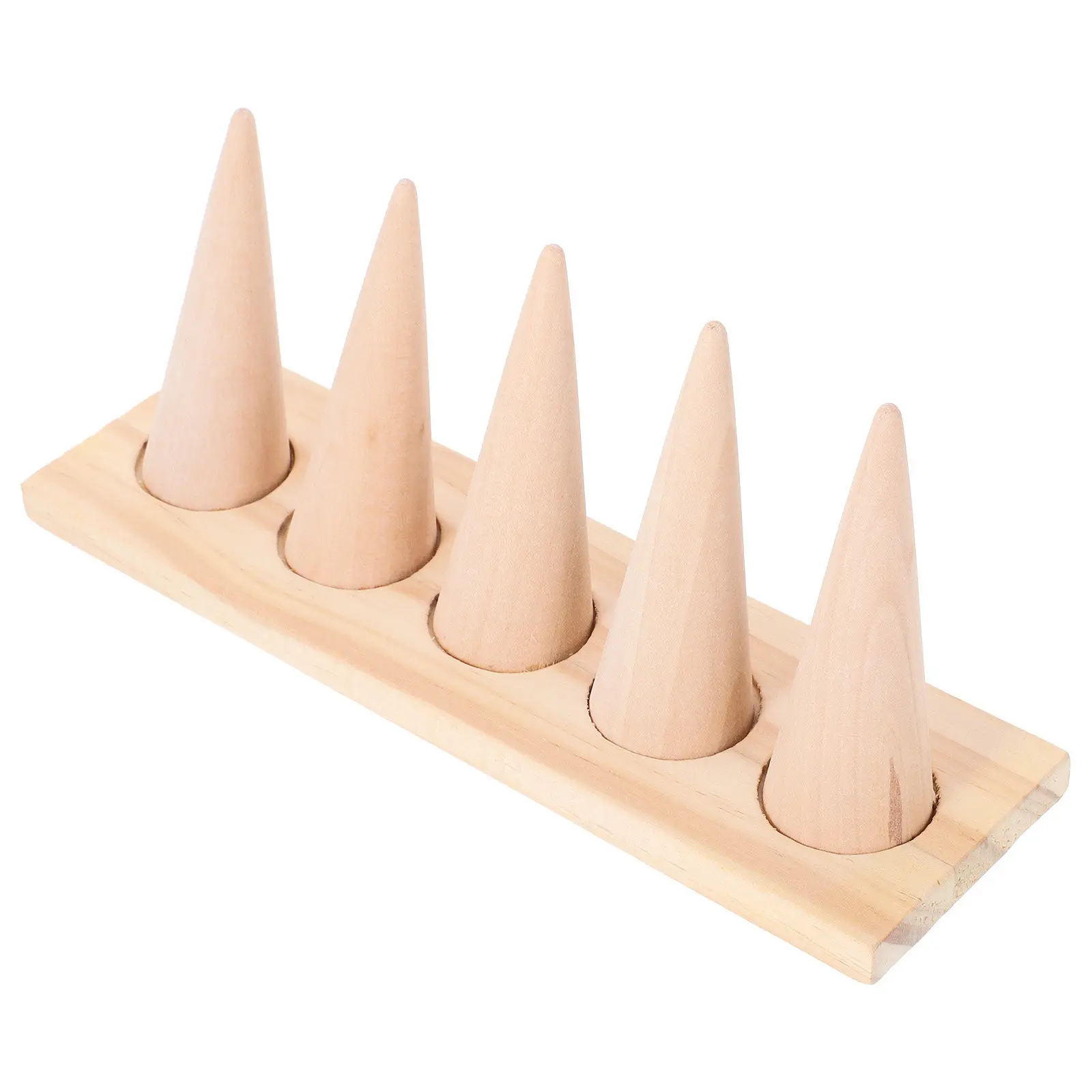 

Подставка из массива дерева, маленькая подставка для ювелирных изделий, для настольного использования, для хранения, легкий органайзер, конусообразная подставка для колец