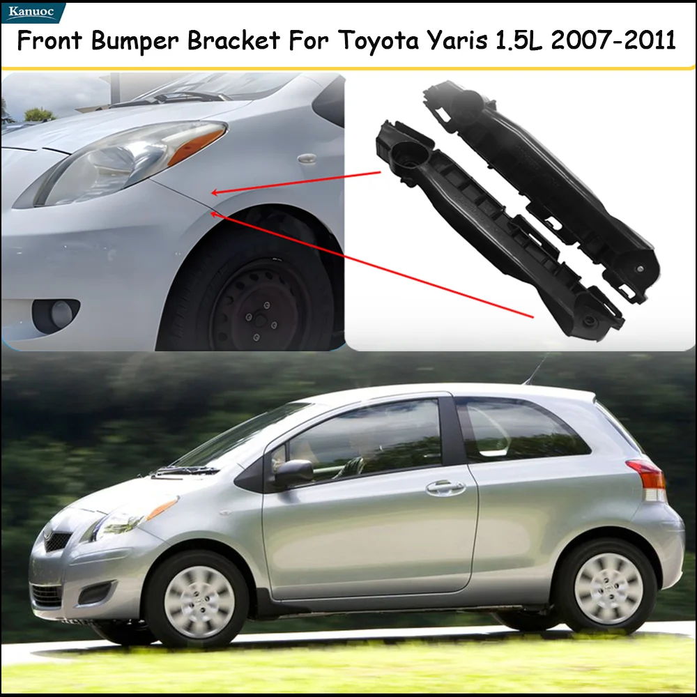 

Front Bumper Bracket Left Right Pair OEM Replacement Durable Steel For Toyota Yaris 1.5L 2007-2011