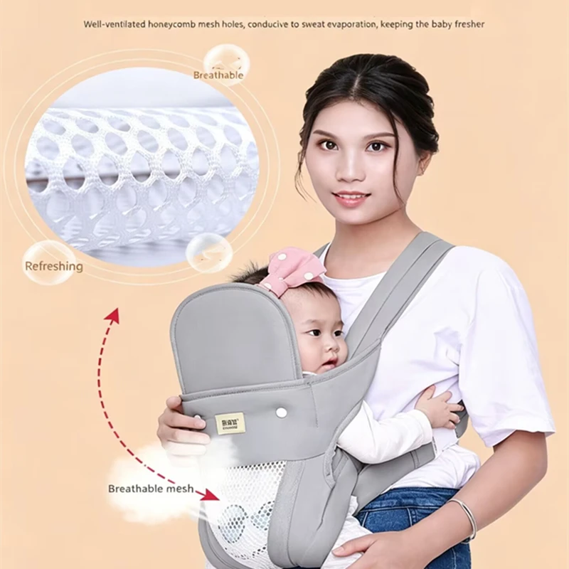 Ergonomic Baby Carrier Kangaroo 0-24Months Back Front Facing Backpack Sling Infant Wrap Style Newborn Bag Ventilate Four Seasons view 6