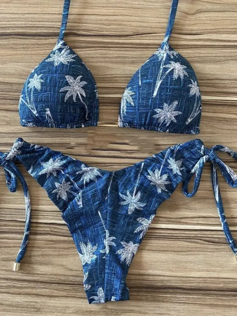 Bikini 2021 Sexy Knot strój kąpielowy kobiety Push Up stroje kąpielowe Halter brazylijski Bikini Set kąpiel strój kąpielowy dwuczęściowy strój kąpielowy kobiet