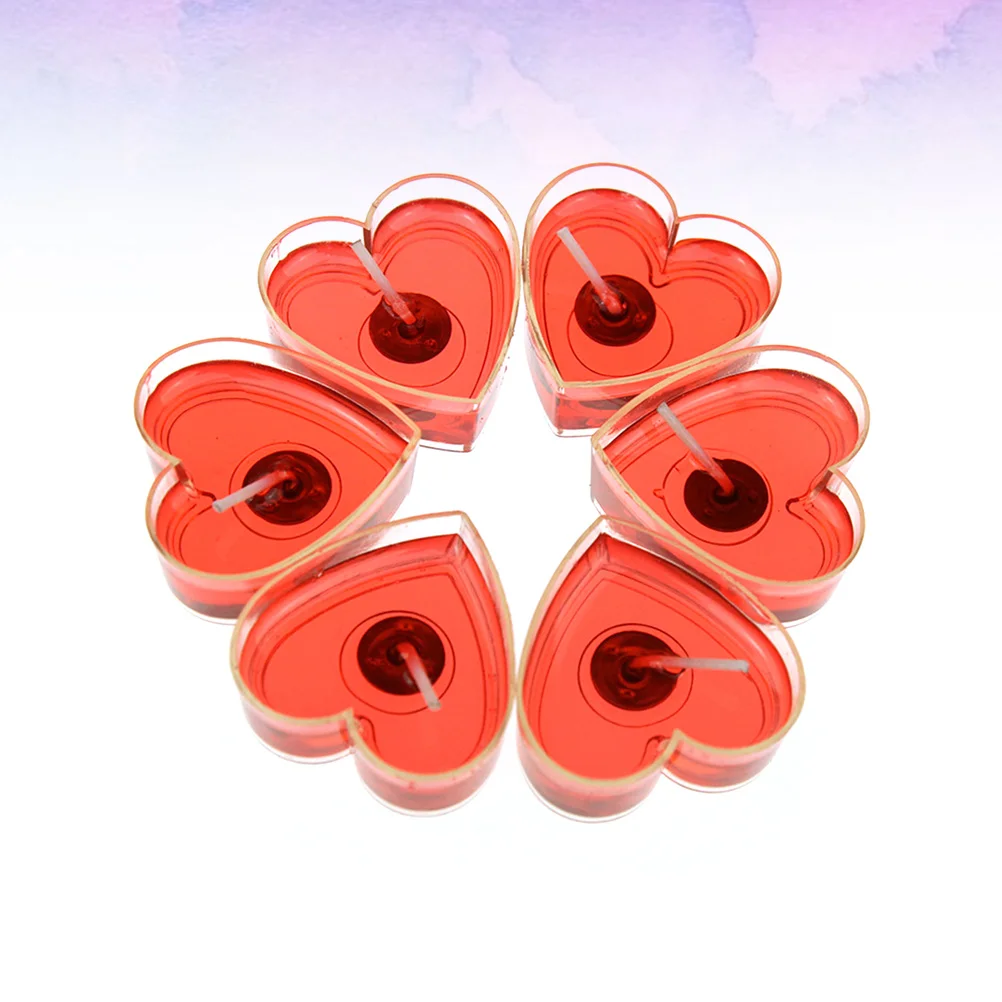 

20 Pcs Candles for Showing Love Smokeless Jelly Heart-shaped Household Ornaments