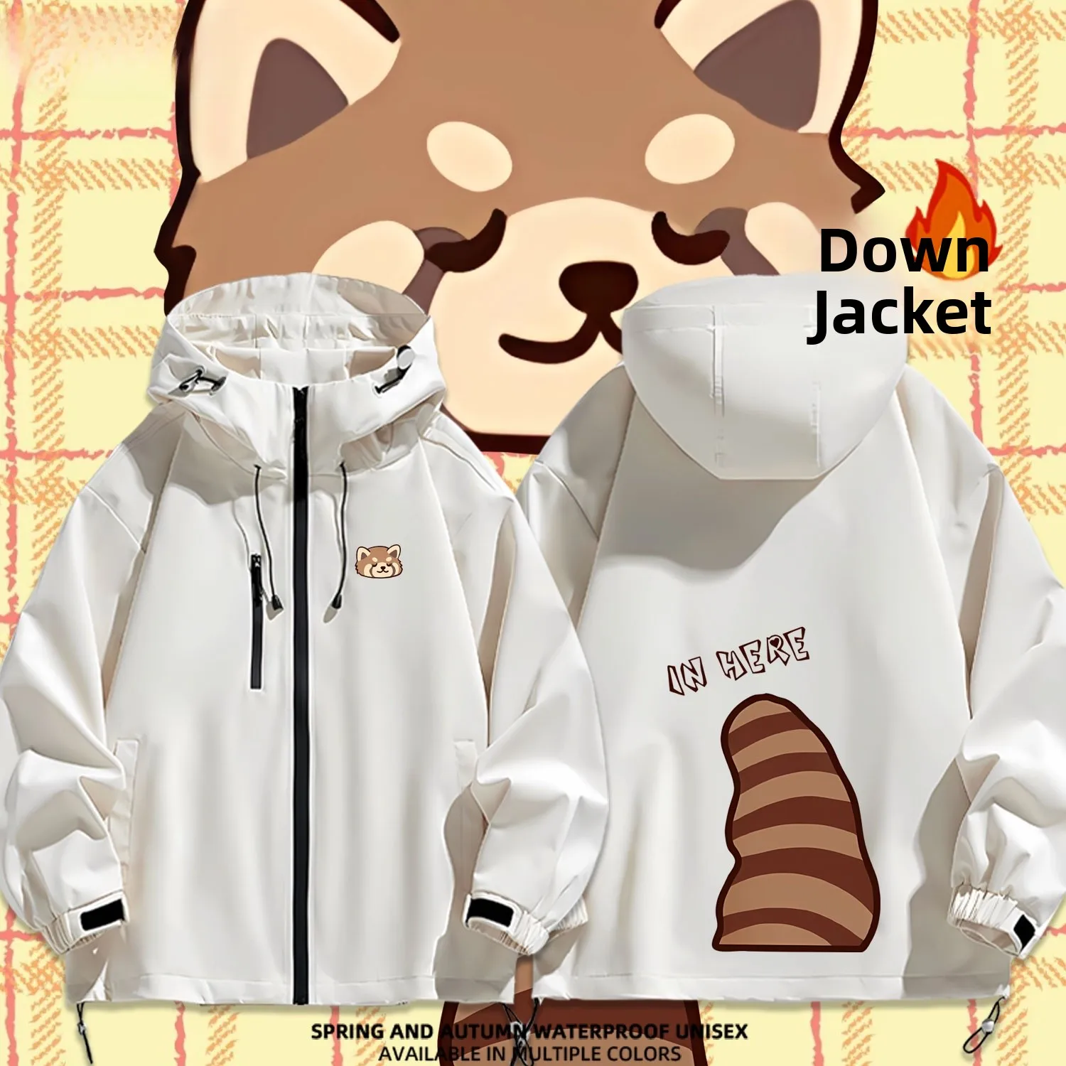 

Adorable Cartoon Bear Coat Jaet Quilted Autumn Winter Outdoor Casual Faion Waterproof Polyester Fabric Zipper Closure