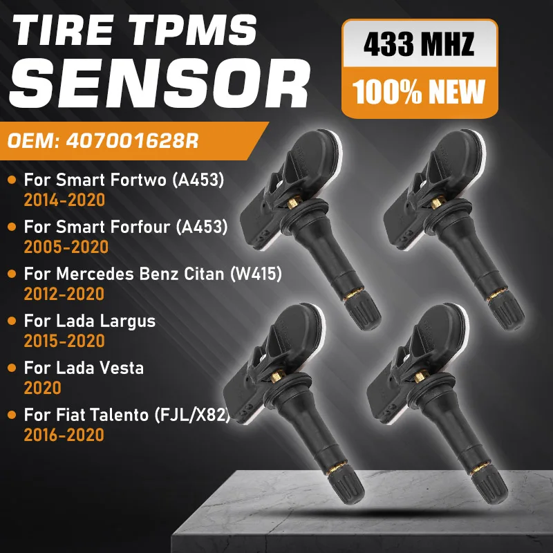 

Car TPMS For Smart Fortwo 2014-2020 Smart Forfour 2005-2020 Tire Pressure Sensor Mercedes Benz Citan W415 2012-2020 Fiat Talento