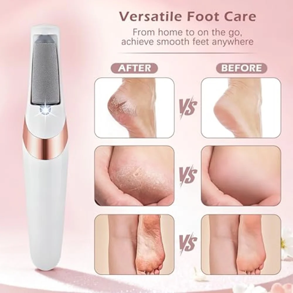 Electric Foot Grinder USB Rechargeable with Dual Grinding Heads and Two Speed Adjustment Dead Skin Callus Remover for Foot Care