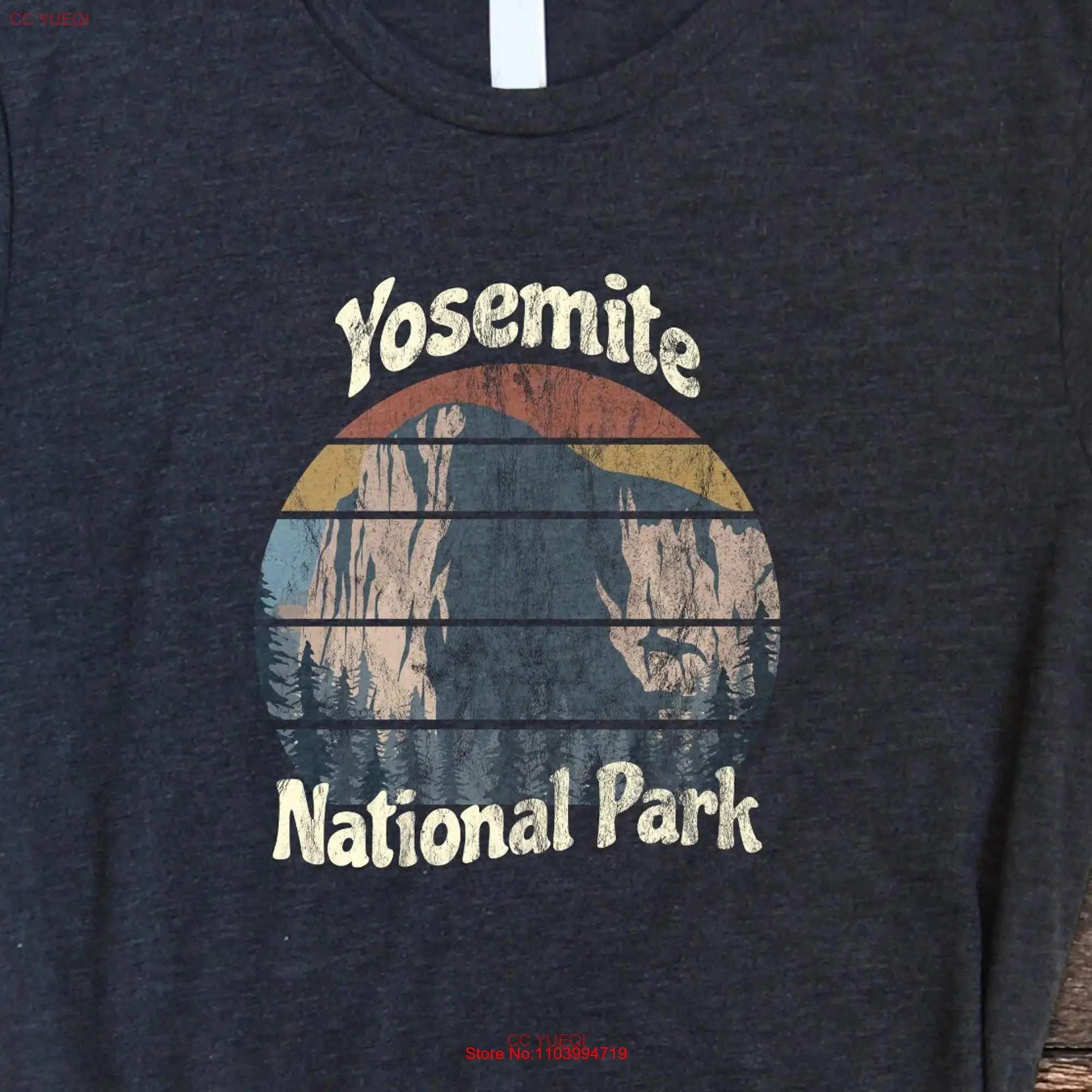 

Футболка Yosemite в стиле ретро с изображением заката, супермягкая Брезентовая футболка с длинными или короткими рукавами в стиле национальном парка