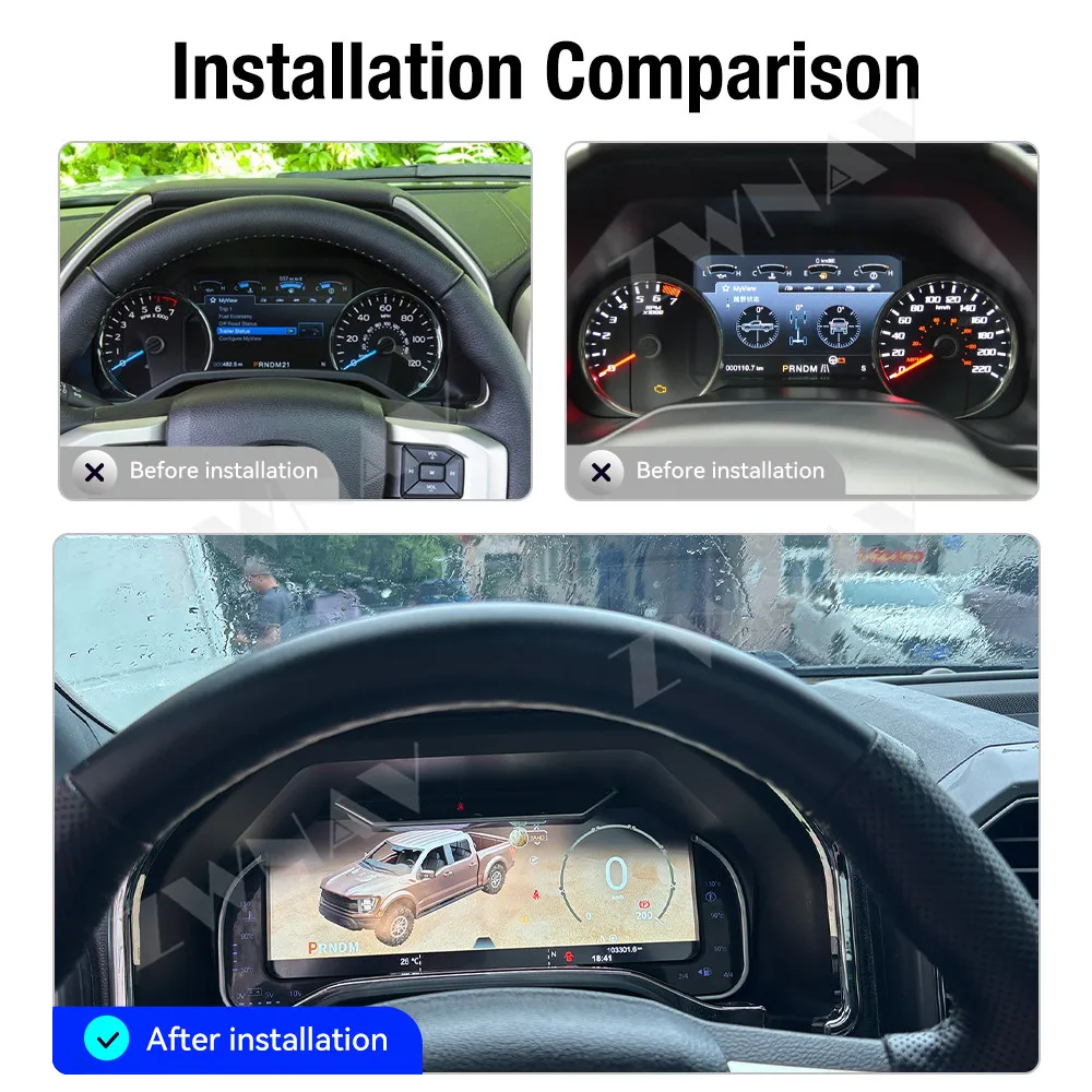 Full LCD Instrument Cluster For Ford F150 2015 2016 2017 2018 2019 2020 Cockpit Virtual Instrument Virtual Driving Display