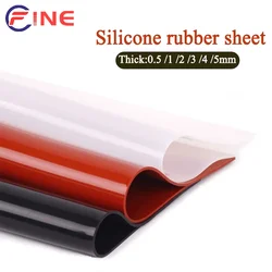 Silicone Rubber Sheet Plate Mat High Temperature Resistant Red/Black/Clear Gasket Thickness 0.5 /1 /2 /3 /4 /5mm