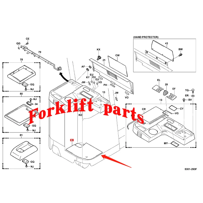 Forklift parts 7FBR10-30 pedal pad rubber pad For TOYOTA OEM 53401-13902-71