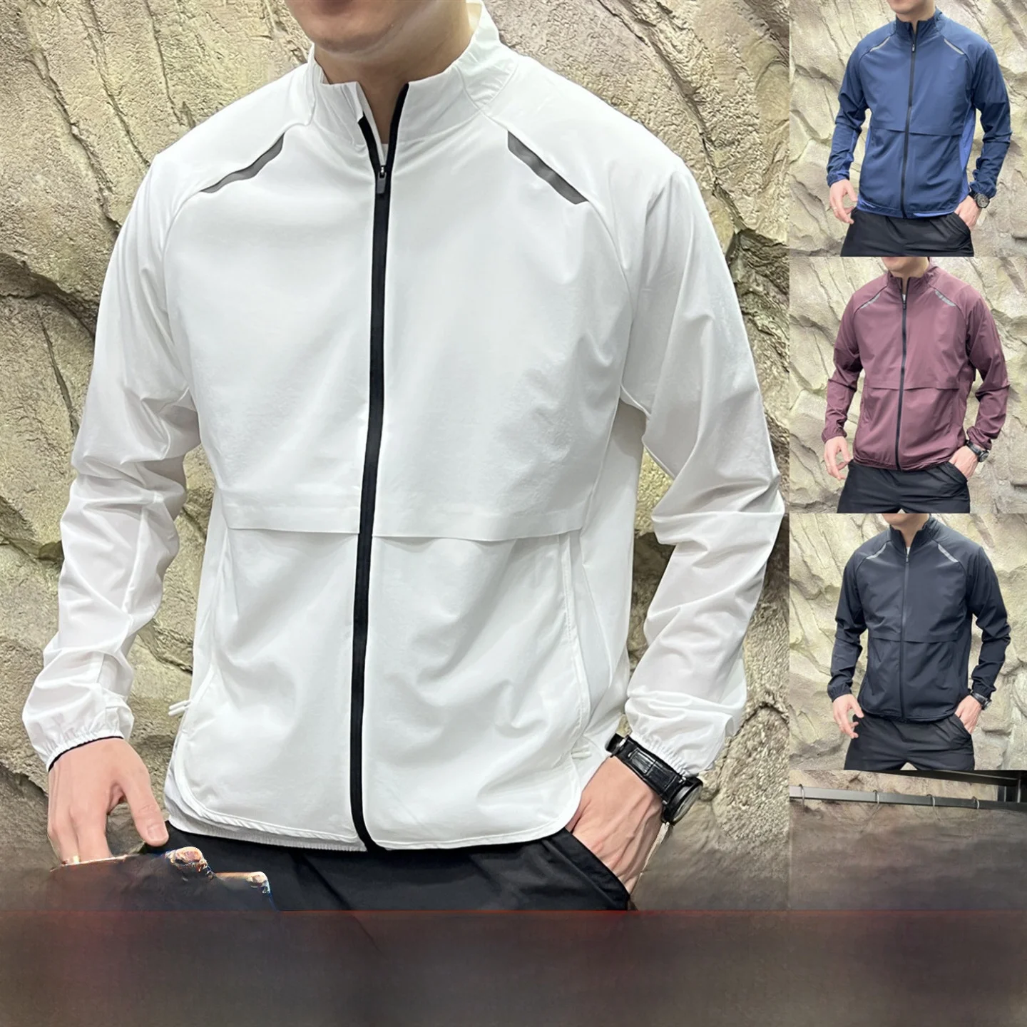 

Высококачественный светоотражающий Sed Jaet, легкий, тихосохнущий, водонепроницаемый, солнцезащитный, воротник-стойка, застежка-молния, цвет вы...