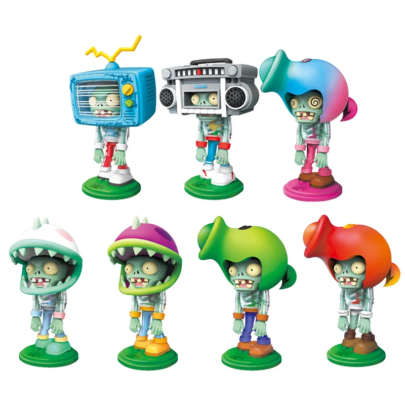 Original Plants vs. Zombies Toy Action Figure Dolls Blind Box Radio Peashooter Chomper Zombies Crossdressing Party Kids Toys