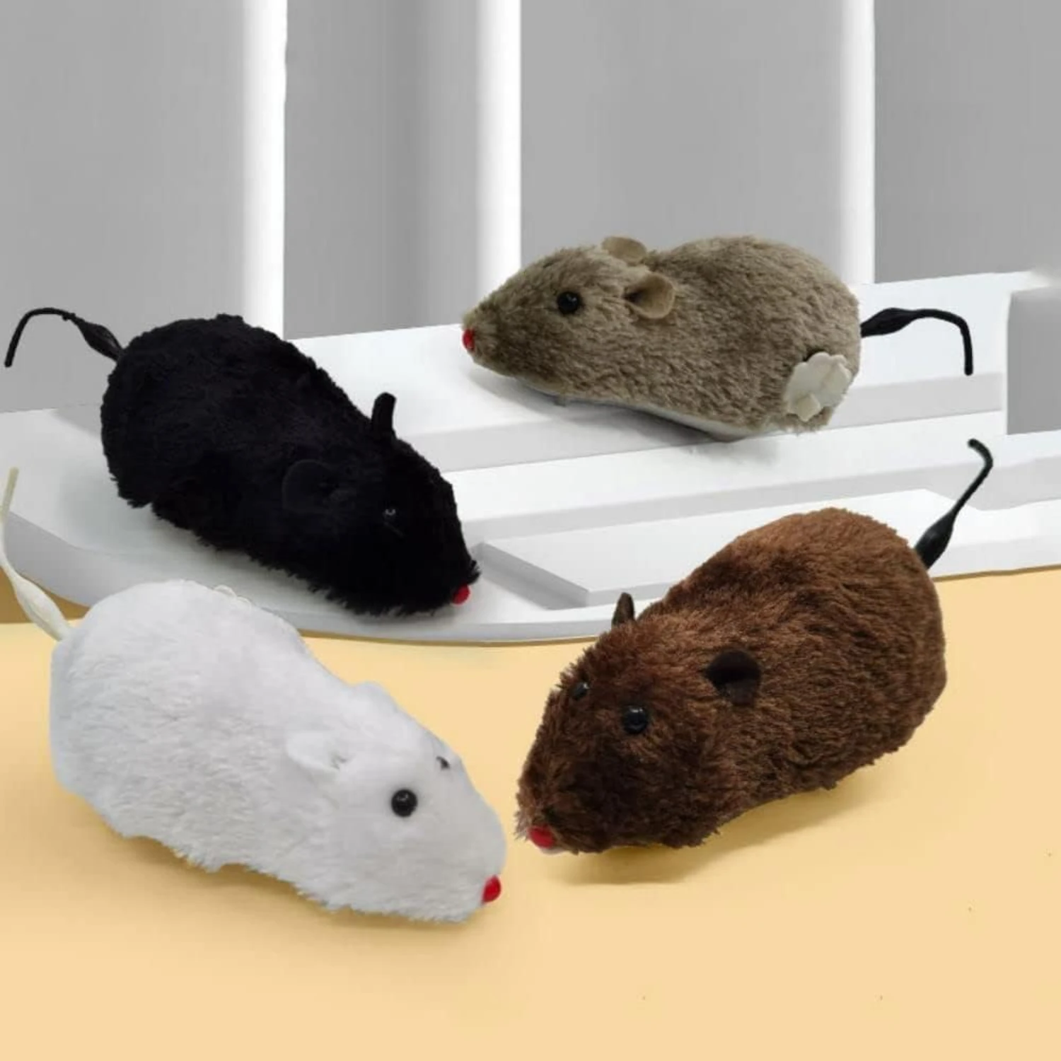 

Engaging interactive kitten toy with colorful and realistic furry mouse design for maximum amusement and endless entertainment -