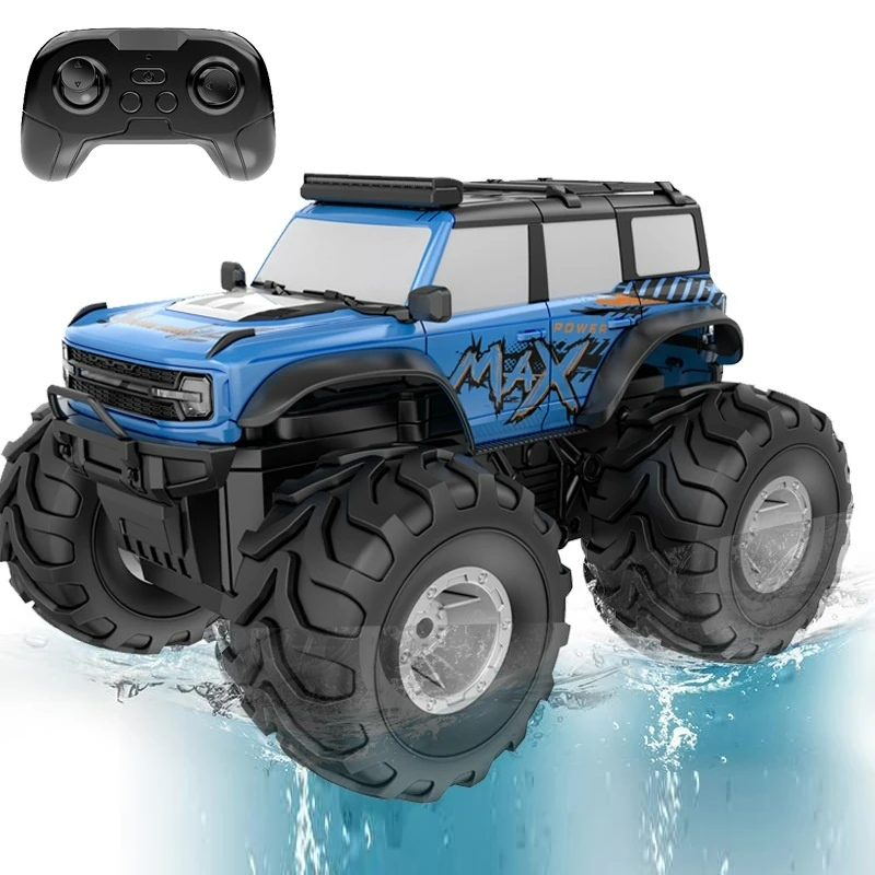 1:18 Rc Auto 2.4ghz Tesla Mostro Anfibio Impermeabile Rc Auto Fuoristrada Veicolo Per Sabbia e Waterlong Range Ragazzi Regalo