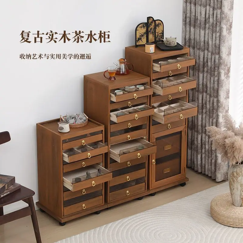 New No Skin Walnut Solid Wood Bracelet Jewelry Storage Dental Cabinet Wenwan Jewelry Tea Set Storage Cabinet Chiweng