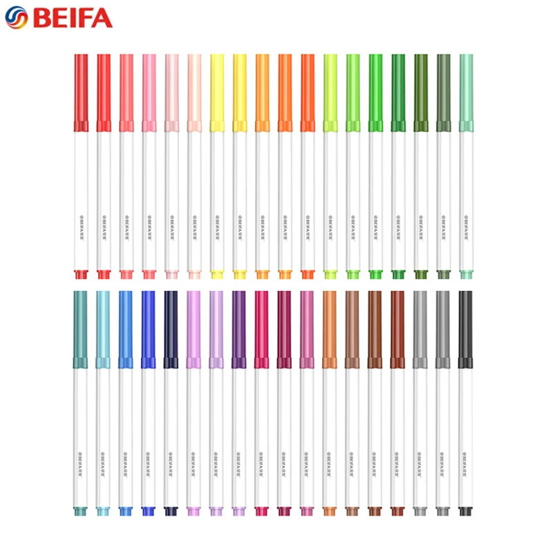 Beifa-rotuladores de acuarela lavables para jardín de infantes, juego de rotuladores de pintura de colores, seguros y no tóxicos, 12/24/36