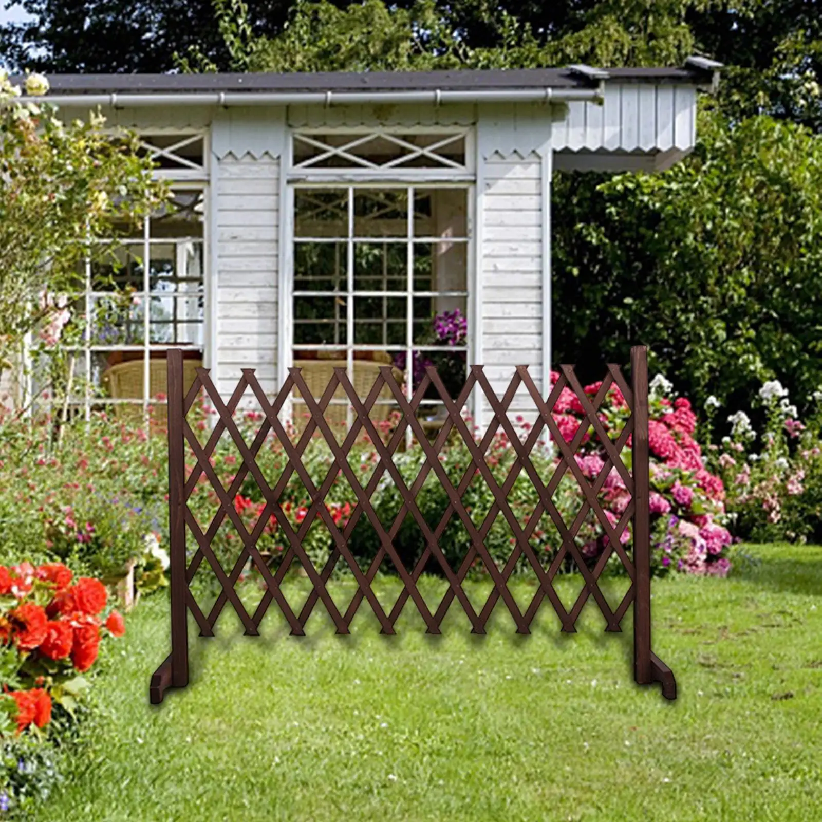 Wood Pet Isolation Gate Expandable garden Door for Pets Doorway Stairs