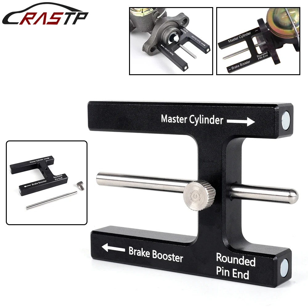 RASTP-Aluminium Alloy Brake Adjustment Tool Brake Booster Push Rod Length Gauge for Adjustable Braking Distance of Brake Pedal