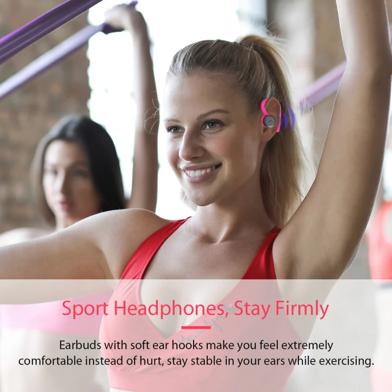 IPX7 방수 이어버드 무선 이어폰 블루투스 이어버드 스포츠 러닝 스테레오 헤드폰 긴 재생 시간 마이크 이어버드
