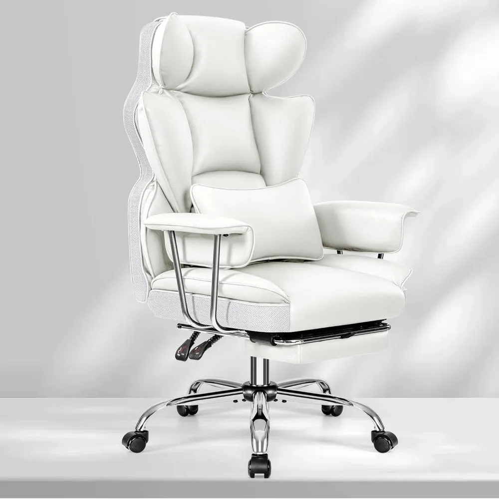 

Office Desk Chair, Big and Tall Executive Office Chairs with Footrest, Leather Computer Gaming Chair for Adult, Ergonomic Reclin