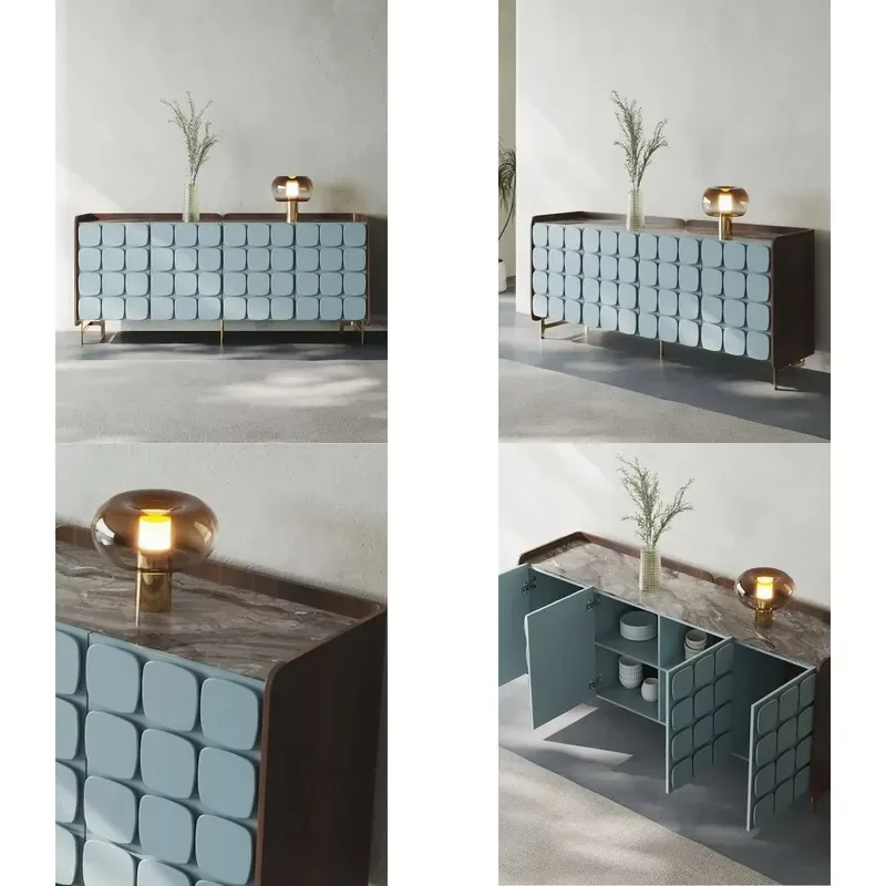 Modern dining and living room side cabinets - medieval style solid wood lockers