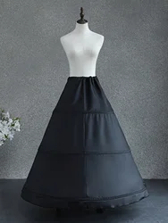 Women's 3 Hoops White Black Petticoat Bridal Half Slips Ball Gown Underskirt Wedding Dress Bride Pannier Petticoat Crinoline