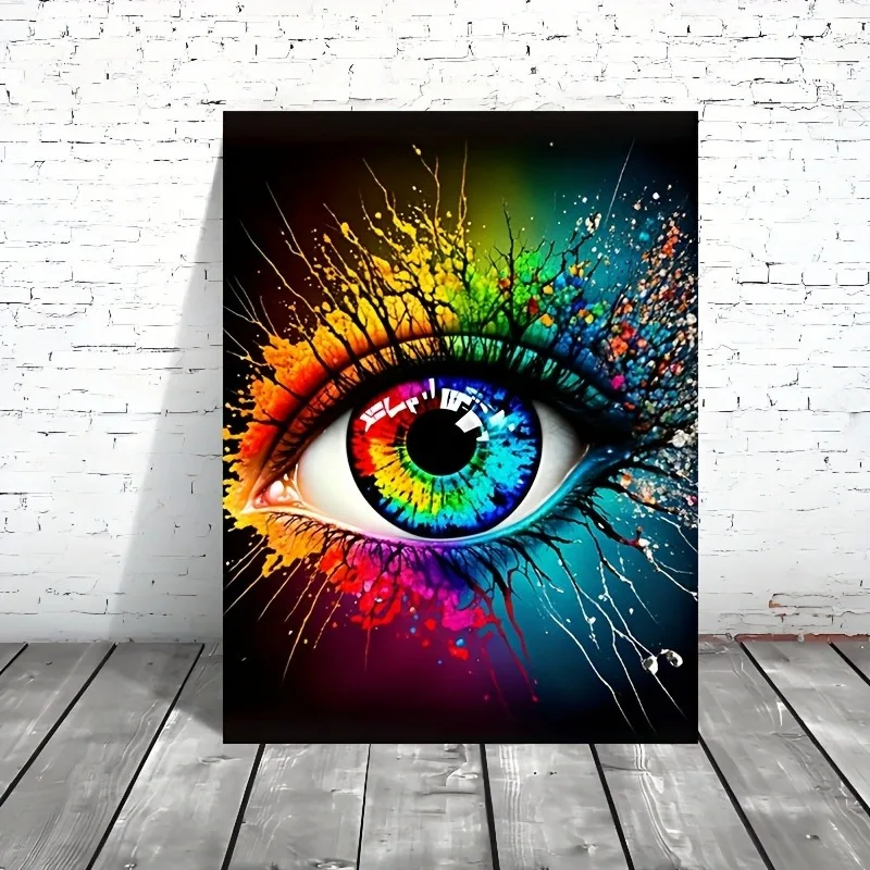 

Colorful Eye Abstract Canvas Art,Frameless Modern Wall Decor for Living Room, Bedroom, Office, Dining , Perfect for Room Decor