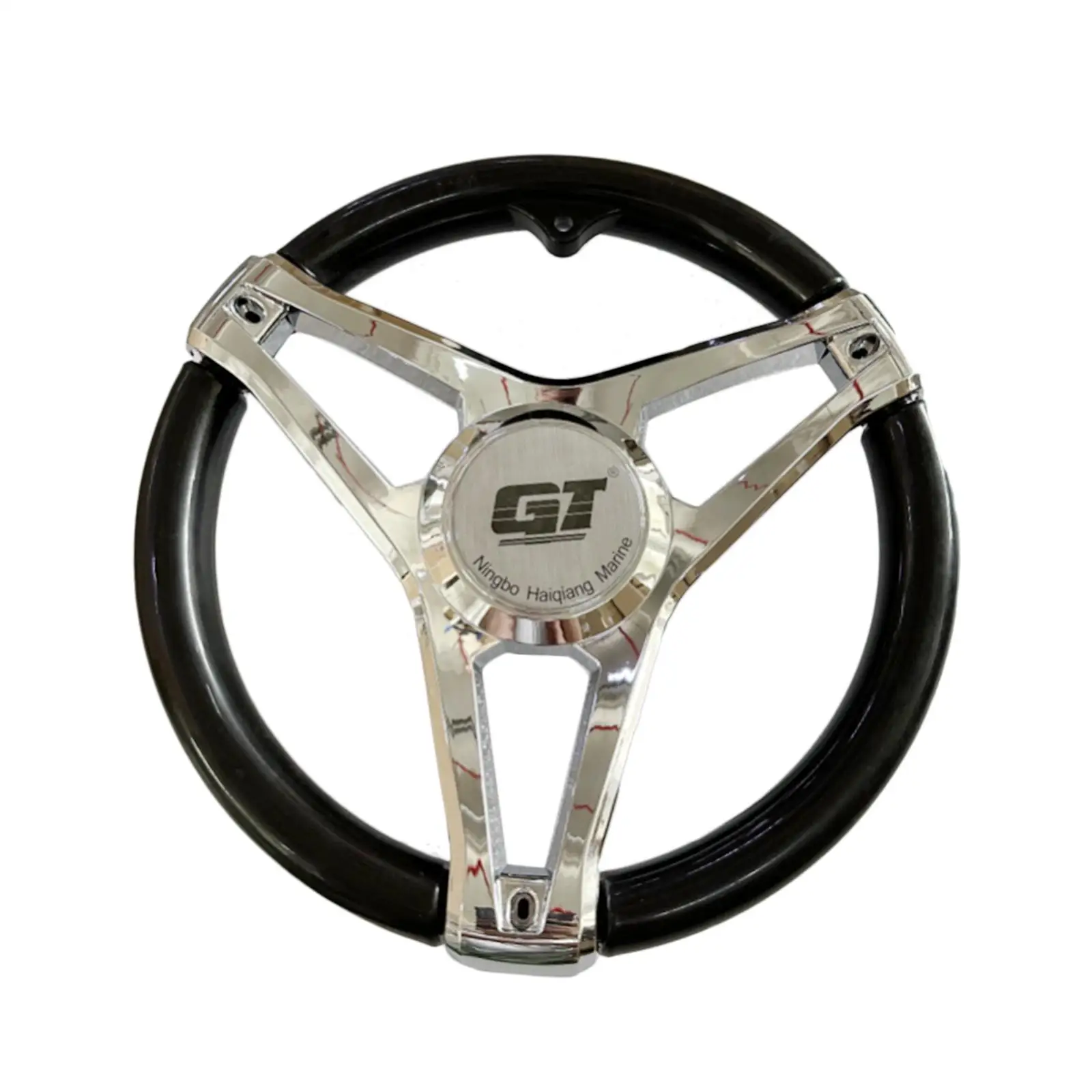 Universal 350mm Marine Steering Wheel Black Plastic High Reliability Accessories for Yacht Speedboat