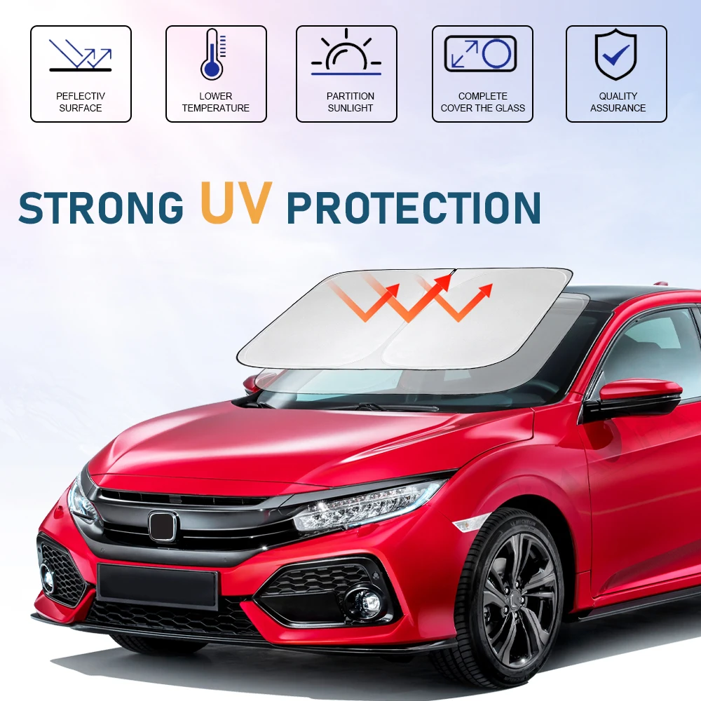 Windshield Sun Shade For Honda Civic 2016-2021 Sunshade Foldable Window Sun Visor Protector Blocks UV Rays Keep Your Car Cooler