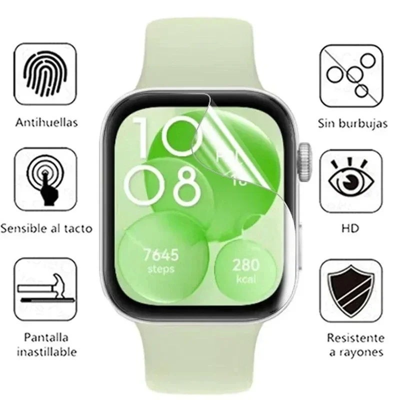 1–3 Stück HD-Displayschutzfolie für Huawei Watch Fit 3, kratzfest, transparent, TPU, weiche Hydrogelfolie, Uhrenschutz, 9D-Folie, vollständige Abdeckung