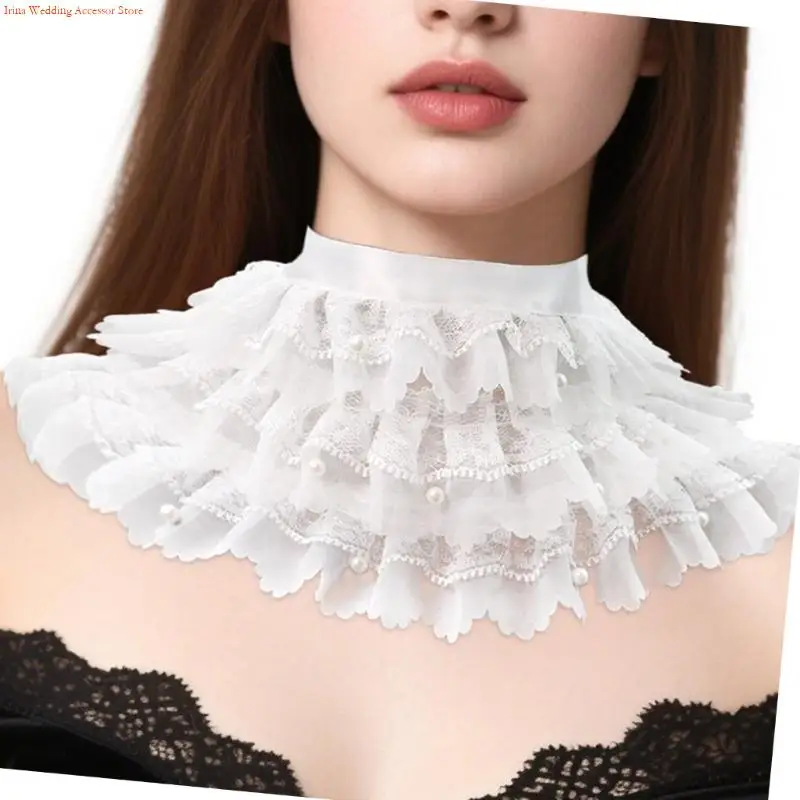 G92D Multi Layer Beaded pearls Embellished Detachable Necklace Collar For Dresses And Blouses
