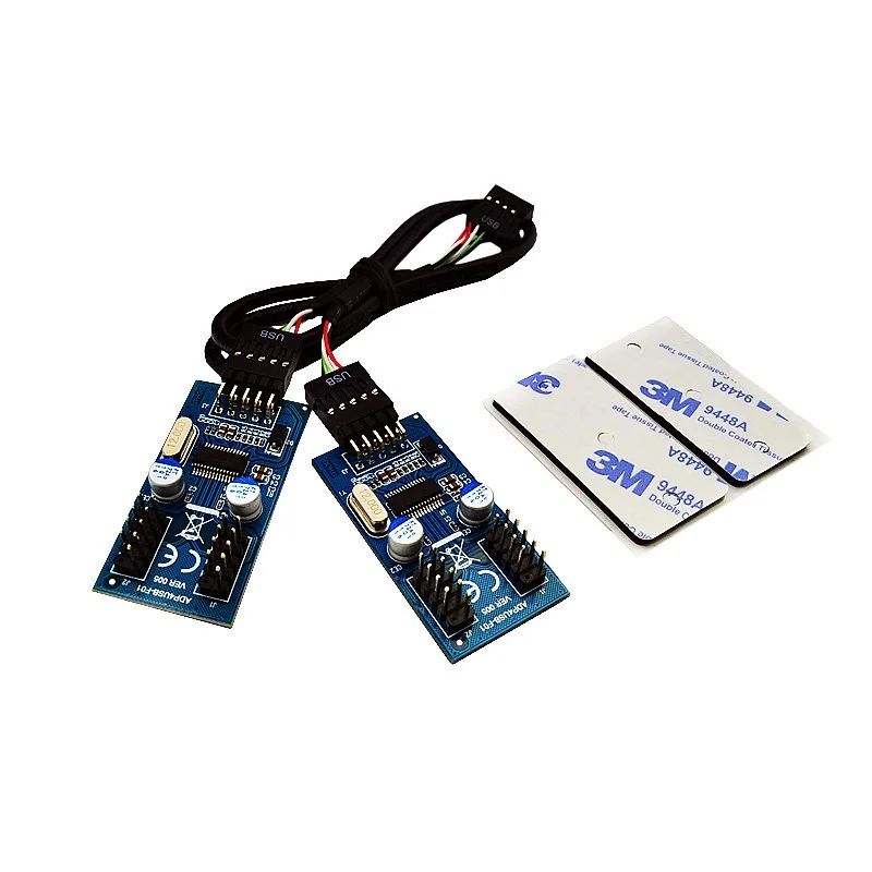 Motherboard 9-pin USB Head multiplier 2 4-port male 9 Pin Female 1Drag 2 4 9Pin Splitter
