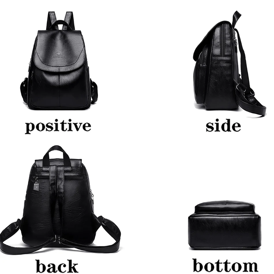 Women Backpack High Quality Soft Leather Female Vintage Bag School Bags Travel Bagpack Ladies Large Capacity Bookbag Rucksack