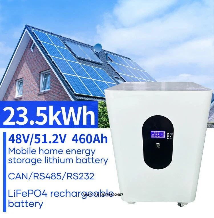 51.2V 460Ah LiFePO4 Lithium Battery Pack 23.5kWh AC Wheel-Based Solar Backup Off-Grid Energy Storage RS485/CAN Split IP54 30kW