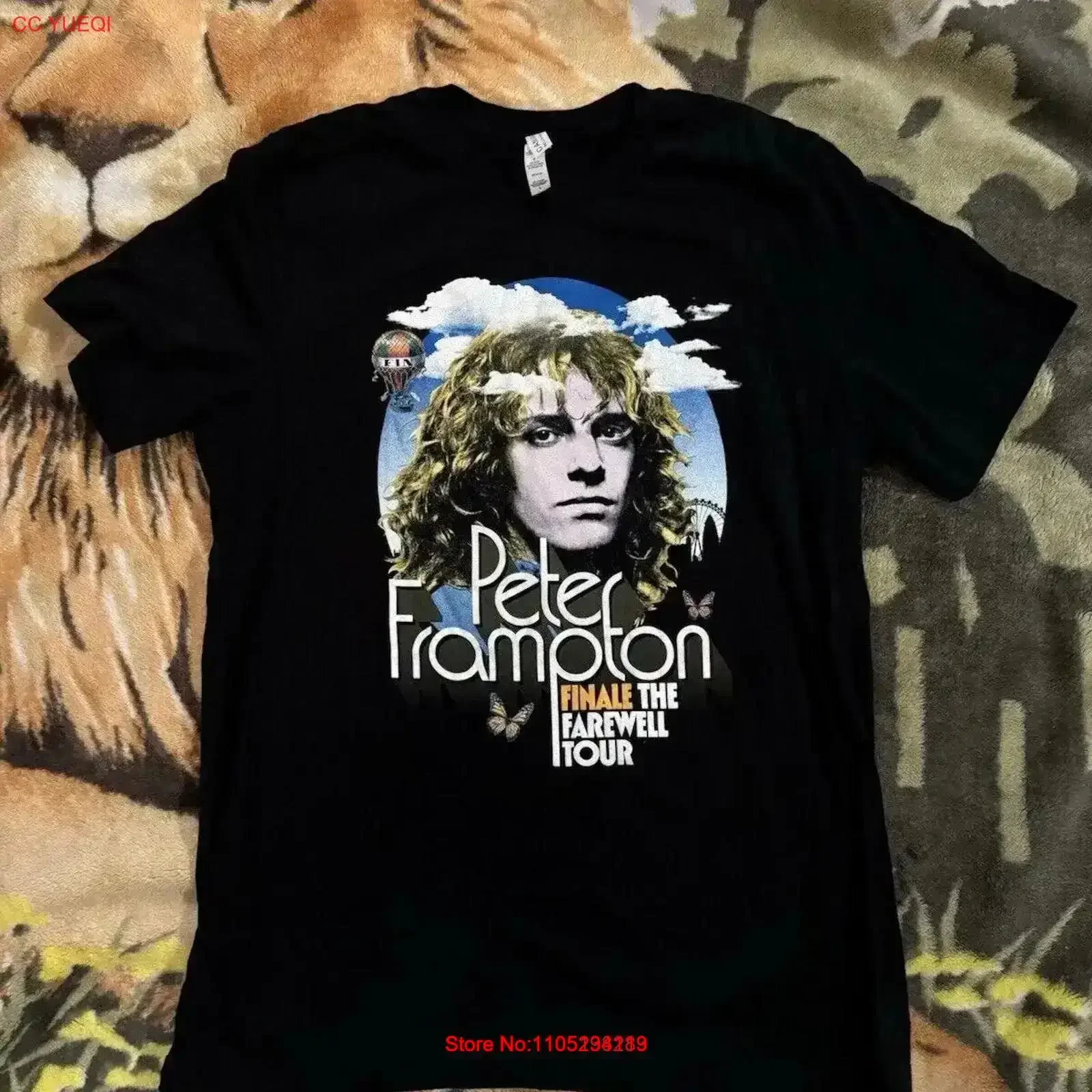 New Peter Frampton Finale T Shirt Sz L Adult Farewell Tour Black NWOT Concert vintage Washed homme Stylish Comfortable vintage