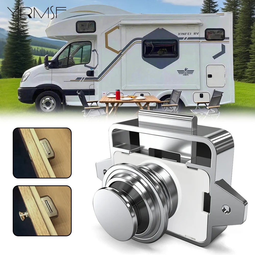 

Замок для шкафа, автомобильное оборудование для кемпинга, кнопочный замок для автофургона, товары для автофургона, аксессуары для кемпера, каравана, новинки, аксессуары для автодома