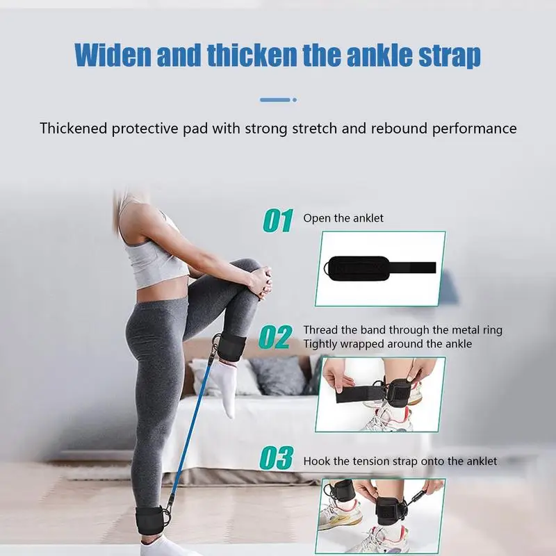 Ankle Bands Resistance Bands For Leg Butt Training Legs Resistance Bands With Ankle Strap For Women & Men Glutes Workout