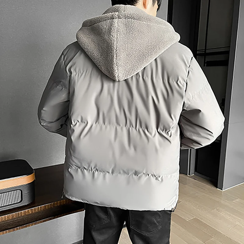 2023 New Winter Warm Thicken Jacket Men Casual Loose Windproof Hooded Parkas Jacket Male Fashion Polar fleece High Quality Coat