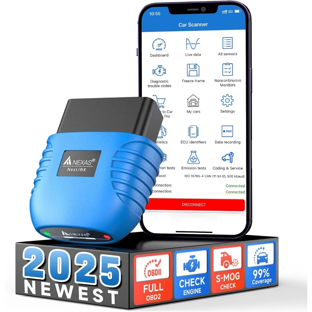 Scanner wireless OBD2 per auto statunitense: controllare la luce del motore, i dati dal vivo e i test delle prestazioni, funziona con iOS Android