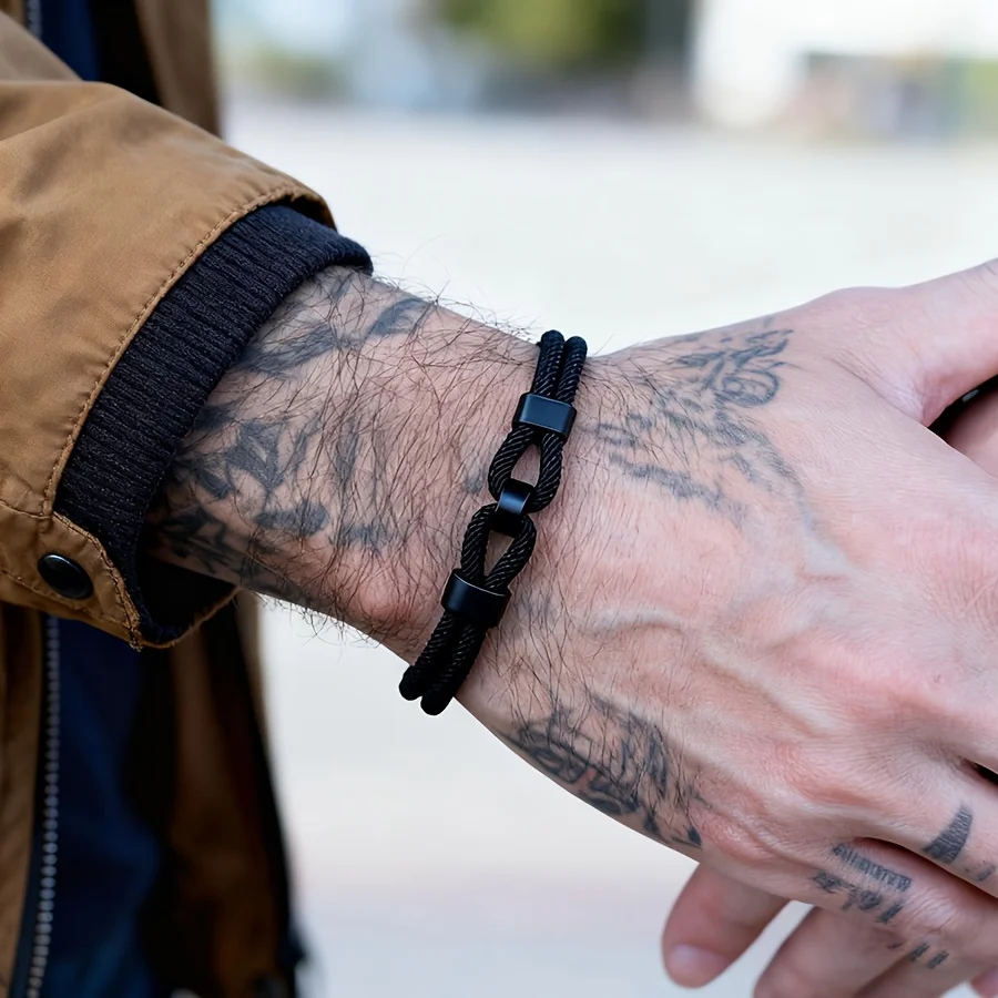Noter novo exclusivo masculino pulseira um grau 4mm cordão corrente 6 cores disponíveis rua legal equitação mão acessórios pulseria homme jooias