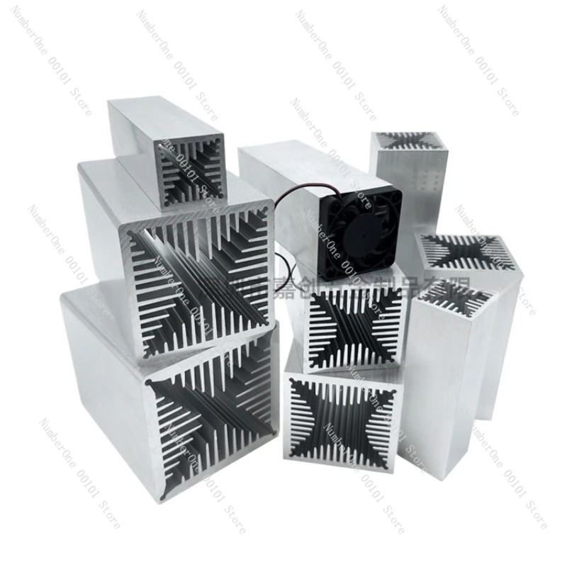 High Power Air Cooled Aluminum Heatsink, 40x40 to 80x80mm Profile Heat Sink with Fan, for CPU LED Cooling System