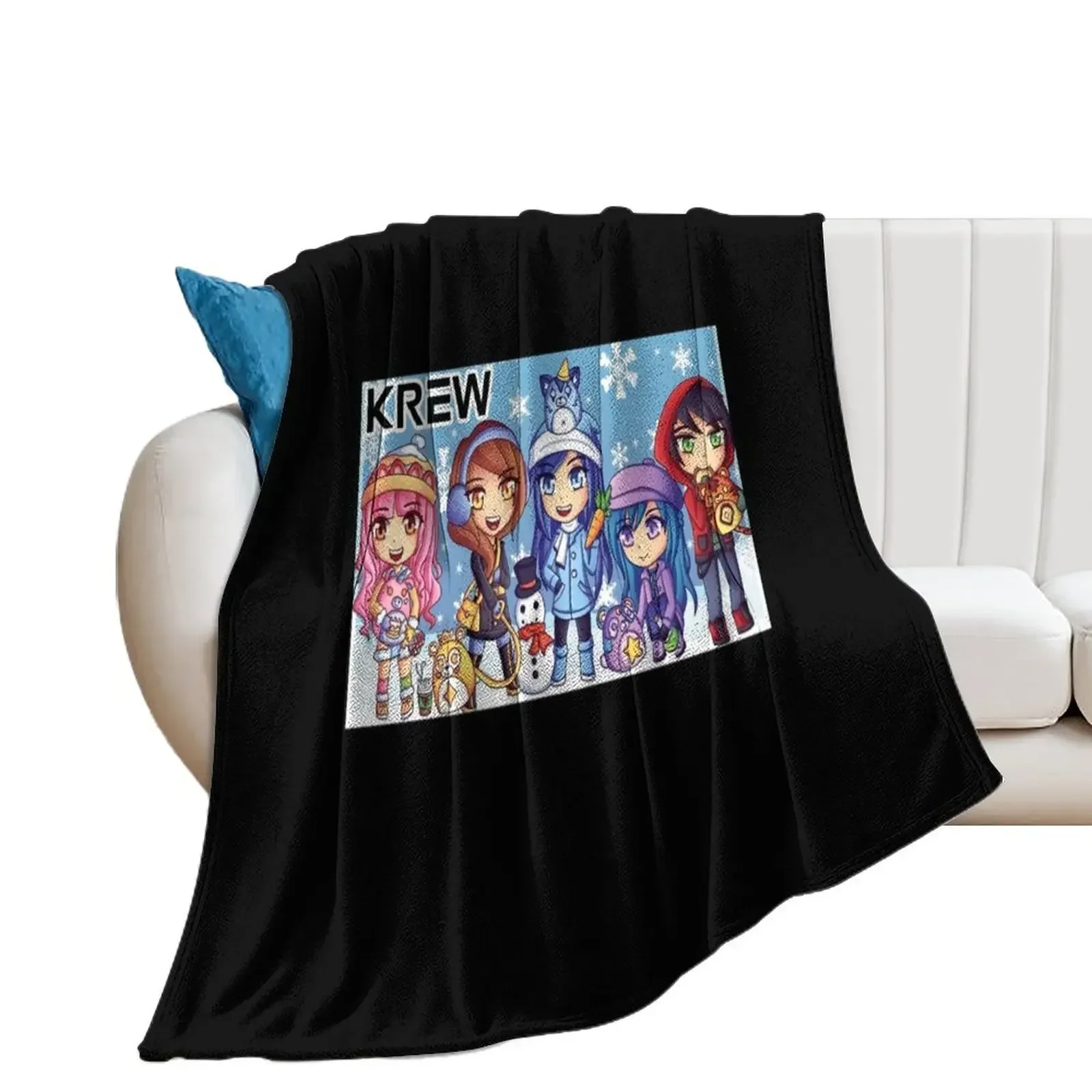 

the krew,Funneh Plushy on a scooter,itsfunneh Throw Blanket Cute Plaid Polar funny gift Sofa Quilt Blankets