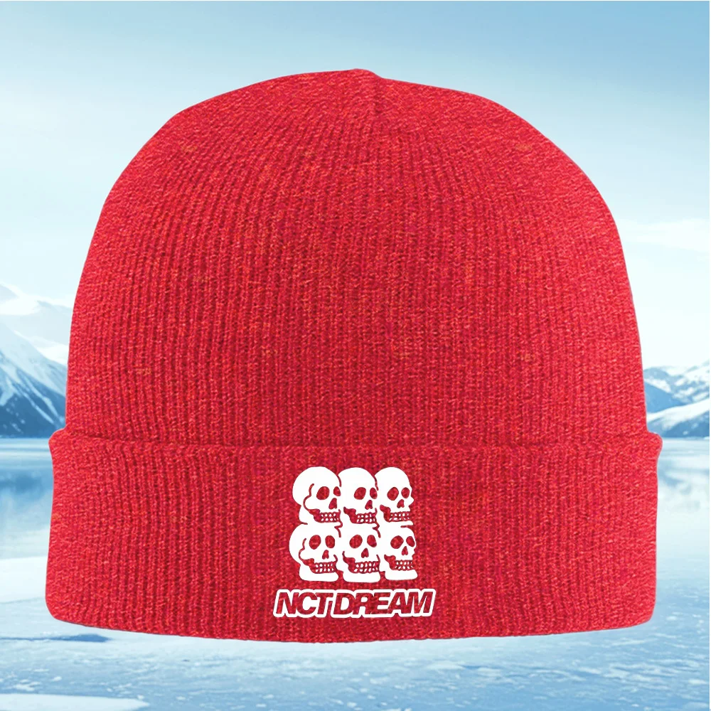 الجماجم مكدسة معا اسم الفرقة الرجال النساء للجنسين محبوك قبعة قبعة صوفية قبعة الشتاء الحرارية الدافئة عيد الميلاد ركوب الدراجات في الهواء الطلق