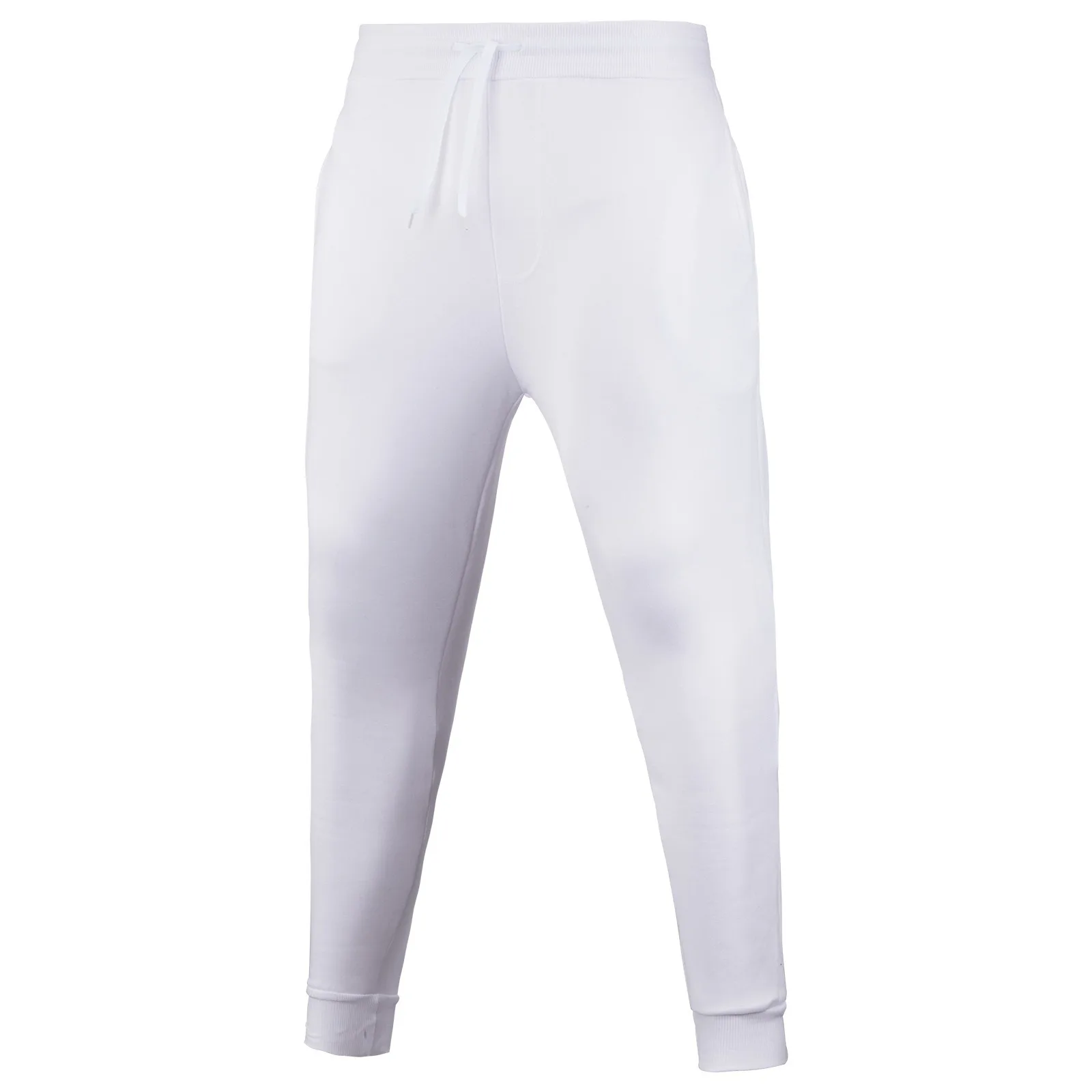 2024 New Fashion Brand Men\'s Leisure Sports Running Lace Up End Foot Pants Solid Color Loose Pants Plush Guard Pants