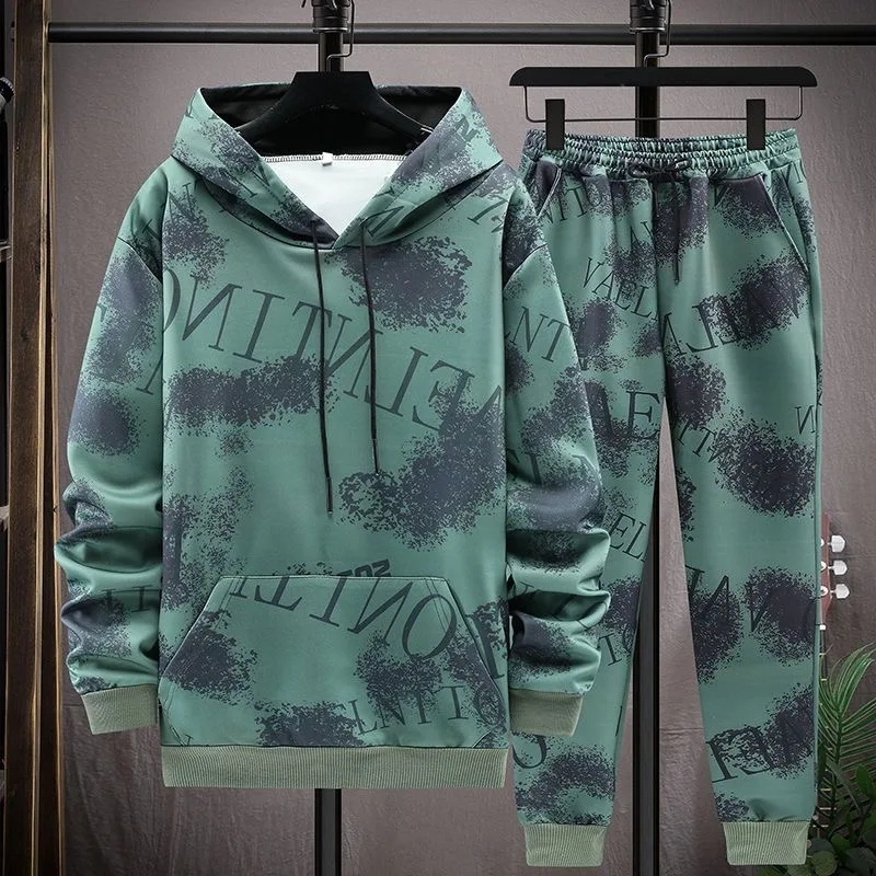 2023 Spring and Autumn New Fashion Trend Camouflage Hoodie Set Men\'s Casual Relaxed Comfortable High Quality Two-Piece Set M-3XL