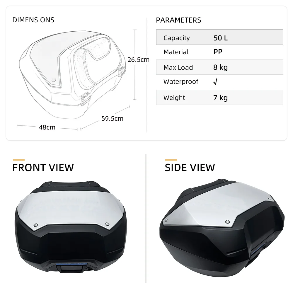for Honda NT1100 Quick‑Release Rear Top Trunk, Original Hole‑Position Mount, Use Stock Key Unlock Storage Top‑Case